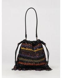 Etro - Kalispera Mini Bucket Bag With Beaded Embroidery And Fringes - Lyst