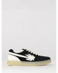 Palm Angels - Bicolor Low-Top Leather Sneakers With Printed Logo - Lyst