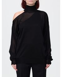 Fendi - Cut-Out Shoulder Viscose Knit Turtleneck Jumper - Lyst