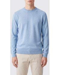 Altea - Cotton And Cashmere Crew-Neck Jumper With Ribbed Trims - Lyst