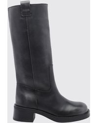 Alohas - Sajan Leather Knee-High Boots With Square Toe And Low Heel - Lyst