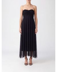 Twinset - A-Line Tulle Midi Dress With Sweetheart Neckline And Off-The-Shoulder Design - Lyst