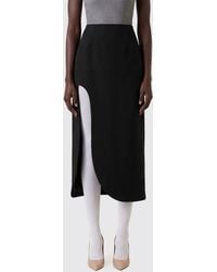 Jil Sander - High-Waisted Asymmetric Virgin Wool Midi Skirt With Slim Fit - Lyst