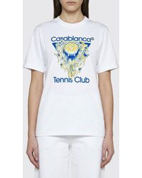 CASABLANCA - Organic Cotton T-Shirts With Print - Lyst
