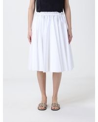 Ami Paris - Pleated Cotton Skirt - Lyst