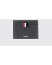 Thom Browne - 4-Bar Full-Grain Leather Card Holder With Six Slots - Lyst