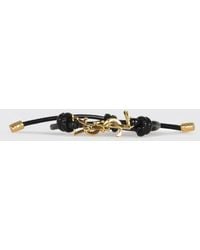 Saint Laurent - Cassandre Leather And Brass Bracelet - Lyst