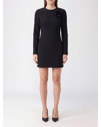 ROTATE BIRGER CHRISTENSEN - Flower-Appliqué Long-Sleeved Crêpe Mini Sheath Dress - Lyst