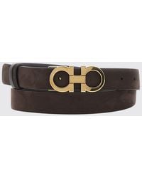 Ferragamo - Gancini Leather Belt With Metal Buckle - Lyst