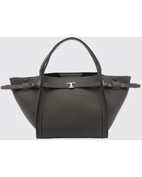 Tod's - T Signature Grained Leather Handbag With T Timeless Logo - Lyst