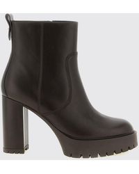 Pinko - Clara Leather Platform Ankle Boots With Lug Sole - Lyst