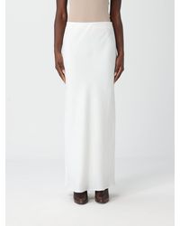 Brunello Cucinelli - Long Linen Skirt With Slits - Lyst
