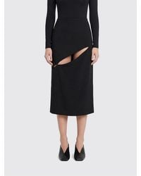 Jil Sander - Cut-Out Wool Blend Skirt - Lyst