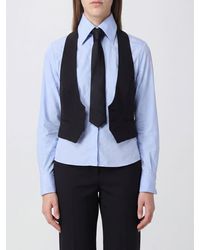 Elisabetta Franchi - Cotton Shirt With Vest And Tie - Lyst