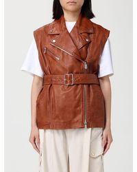 Pinko - Leather Biker Jacket - Lyst