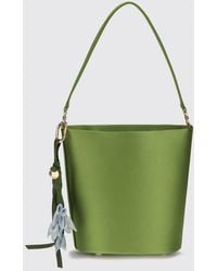 Self-Portrait - Polyester Satin Mini Bucket Bag With Handle - Lyst
