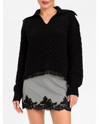 Twinset - Wool-Blend V-Neck Sweater With Long Sleeves - Lyst