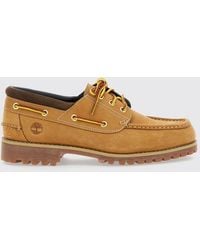 Timberland - Nubuck Leather Boat Shoes With Embossed Logo And Notched Sole - Lyst