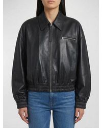 Jil Sander - Leather Bomber Jacket - Lyst