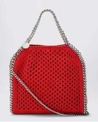 Stella McCartney - Falabella Crochet Cotton Handbag With Metallic Chain - Lyst