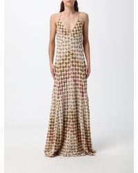 Missoni - Long Geometric Lurex Evening Gown With V-Neck - Lyst