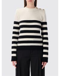 Balmain - Striped Cashmere Sweater With Metallic Buttons - Lyst