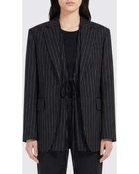 Sportmax - Pinstriped Wool Blend Single-Breasted Blazer - Lyst