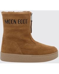 Moon Boot - Shearling-Lined Suede Low Snow Boots - Lyst