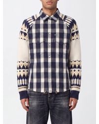 DSquared² - Regular Fit Check Cotton Flannel Shirt With Flap Pockets - Lyst