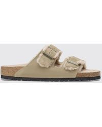 Birkenstock - Arizona Suede Sandals With Shearling Lining And Buckles - Lyst