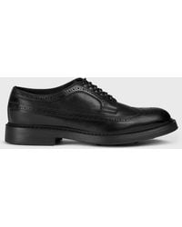 Doucal's - Leather Derby Shoes With Brogue Motif - Lyst