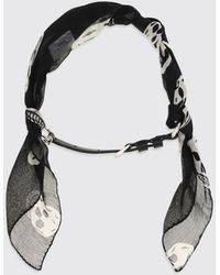 McQueen - Skull Charm Silk And Leather Bracelet - Lyst