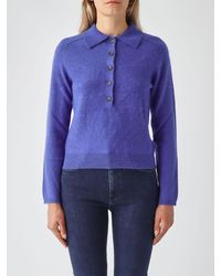 Max Mara - Slim Fit Virgin Wool And Cashmere Long-Sleeved Polo Shirt - Lyst