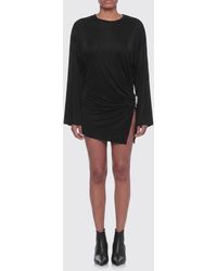 The Attico - Draped Viscose Mini Sheath Dress With Side Slit - Lyst