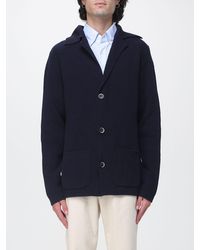 Altea - Slim Fit Virgin Wool V-Neck Cardigan With Patch Pockets - Lyst