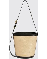 Jil Sander - Cannolo Raffia And Leather Bucket Bag - Lyst
