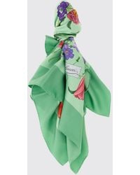 Gucci - Quadratischer Schal Aus Reiner Seide Mit Blumendruck Und Kontrastlogo - Lyst