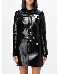 Courreges - Courr&Egrave	Ges Slim Fit Cropped Coated Cotton Jacket With Logo - Lyst