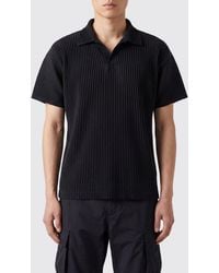 Homme Plissé Issey Miyake - Short-Sleeved Pleated Polo Shirt Homme Plissé Issey Miyake With V-Neck - Lyst