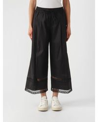 Twinset - Cotton Blend Cropped Trousers - Lyst
