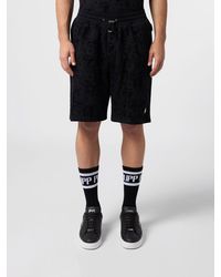 Philipp Plein - Jersey Jogging Shorts With Graphic Print And Drawstring - Lyst