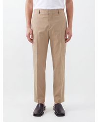 Jil Sander - Slim Fit Cotton Gabardine Trousers With French Pockets - Lyst