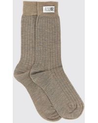 MM6 by Maison Margiela - Ribbed Wool-Blend Socks With Numeric Logo - Lyst