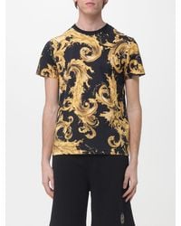 Versace Jeans Couture - Cotton T-Shirt With Baroque Print - Lyst