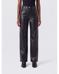 Agolde - High-Waisted Straight-Leg Recycled Leather Five-Pocket Trousers - Lyst
