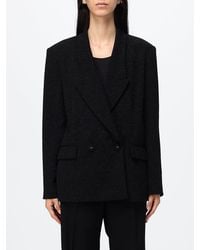 Hanita - Double-Breasted Lurex Blazer With Peak Lapels And Padded Shoulders - Lyst