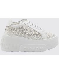 Casadei - Nexus Woven Leather Wedge Sneakers - Lyst