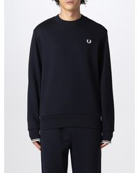 Fred Perry - Crew Neck Sweatshirt With Embroidered Logo - Lyst