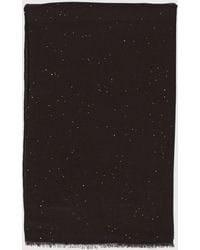 Faliero Sarti - Wool Blend Scarf With Sequins And Fringed Edges - Lyst
