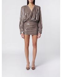 ROTATE BIRGER CHRISTENSEN - Long-Sleeved Sequin Mini Evening Dress - Lyst